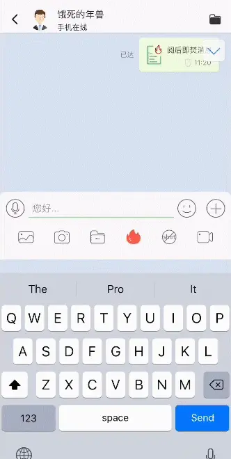 阅后即焚界面示意
