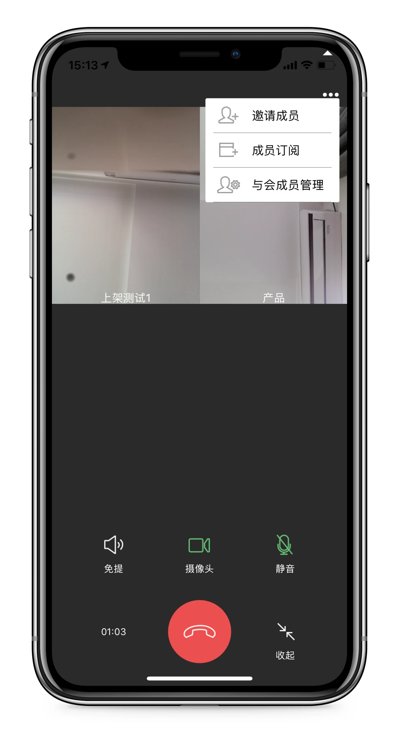 视频会议界面示意