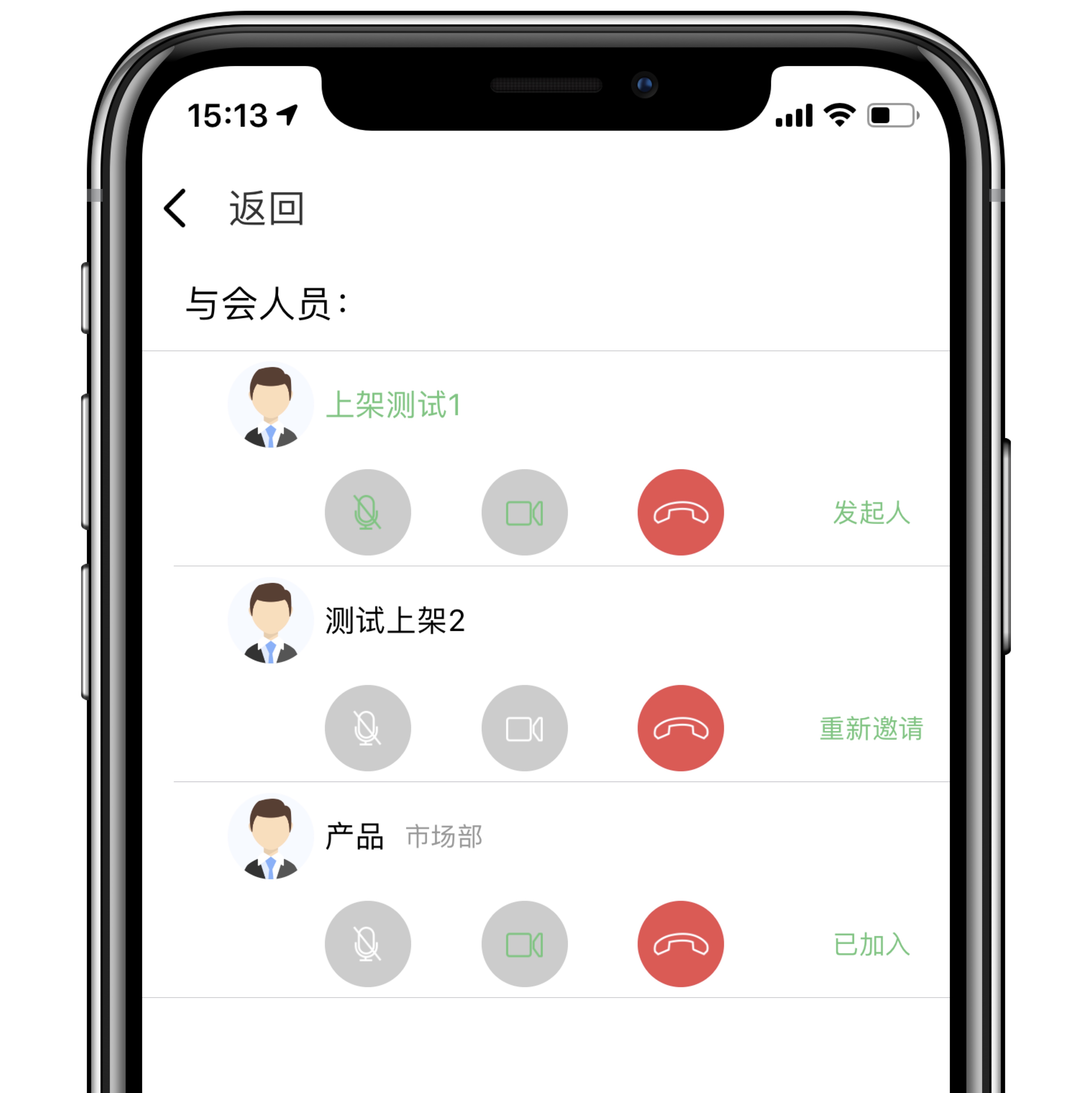 视频会议界面示意